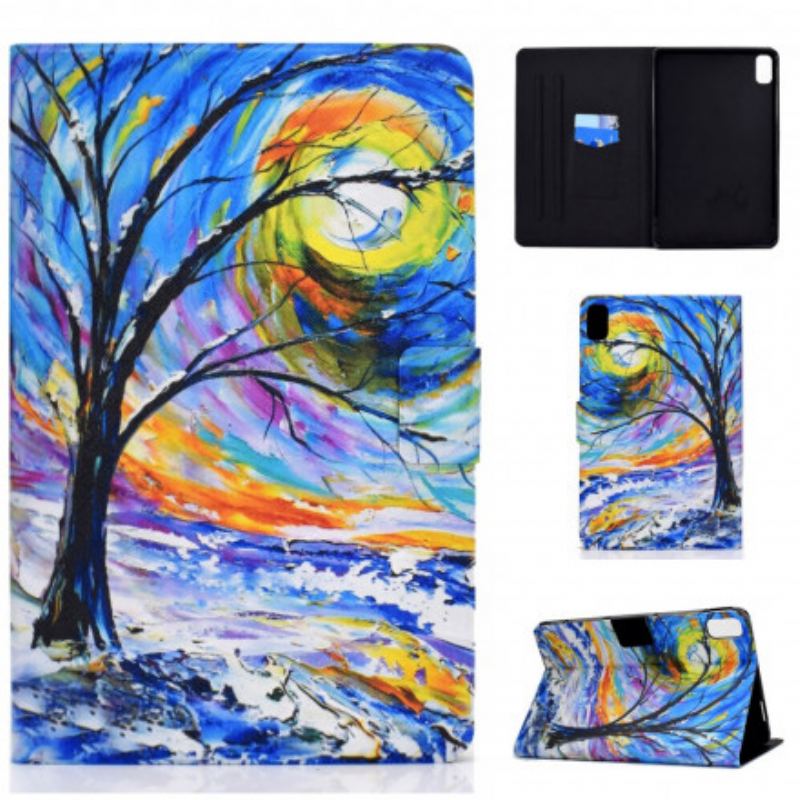 Capa Folio Para Huawei MatePad New Aquarela Árvore