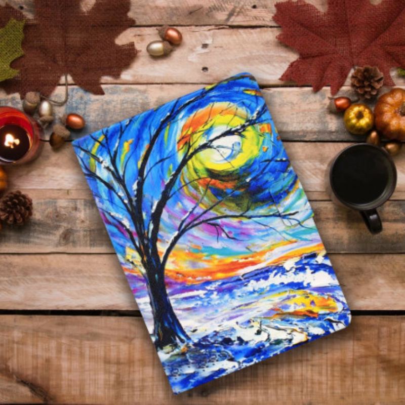 Capa Folio Para Huawei MatePad New Aquarela Árvore