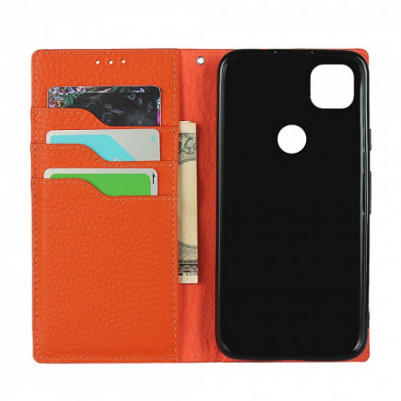 Capa De Celular Para Google Pixel 4A De Cordão Flip Correia De Couro Litchi Genuíno