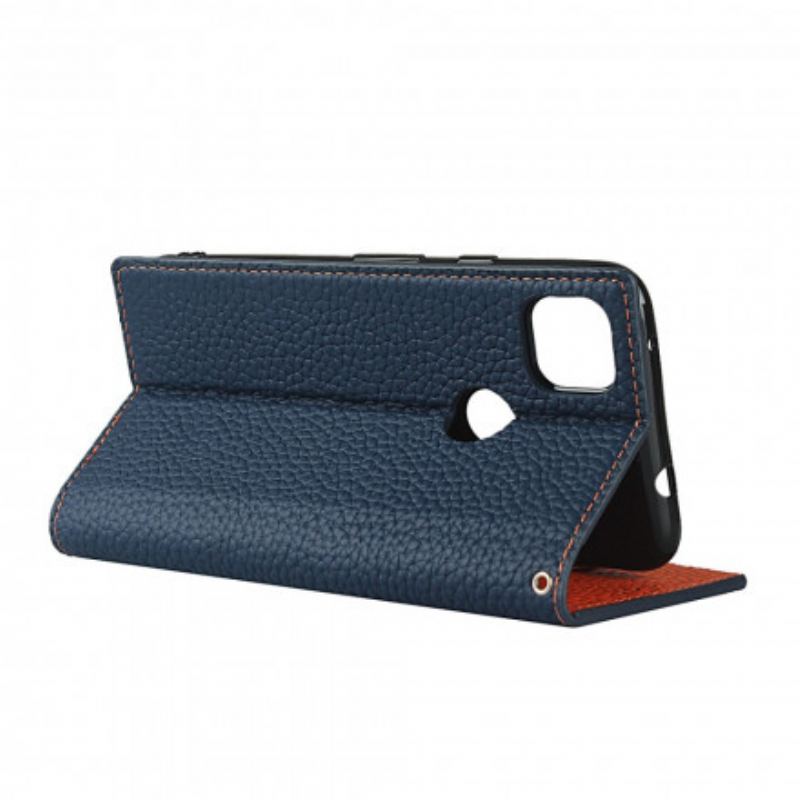 Capa De Celular Para Google Pixel 4A De Cordão Flip Correia De Couro Litchi Genuíno