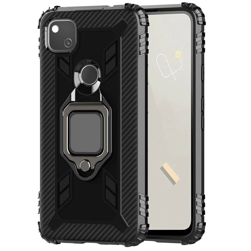 Capa Para Google Pixel 4A Anel E Fibra De Carbono