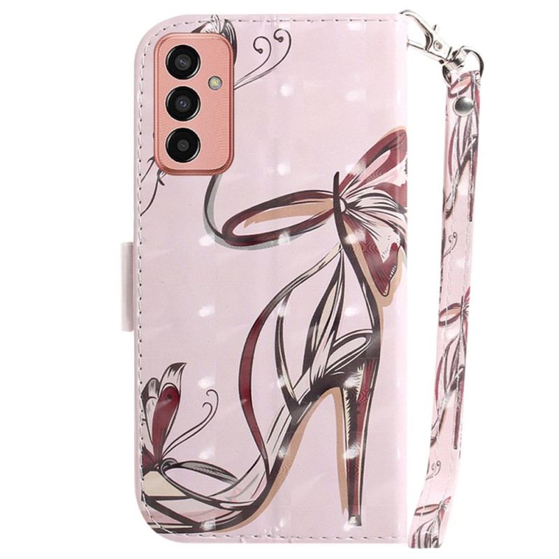Capa De Couro Para Samsung Galaxy M13 Bomba Com Alça
