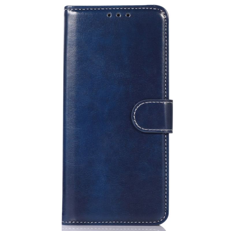 Capa Em Pele Para Samsung Galaxy M13 Estilo De Couro E Costuras