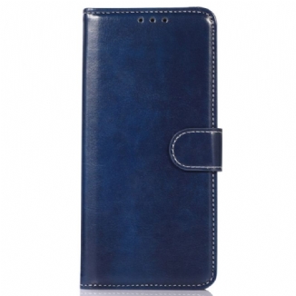 Capa Em Pele Para Samsung Galaxy M13 Estilo De Couro E Costuras