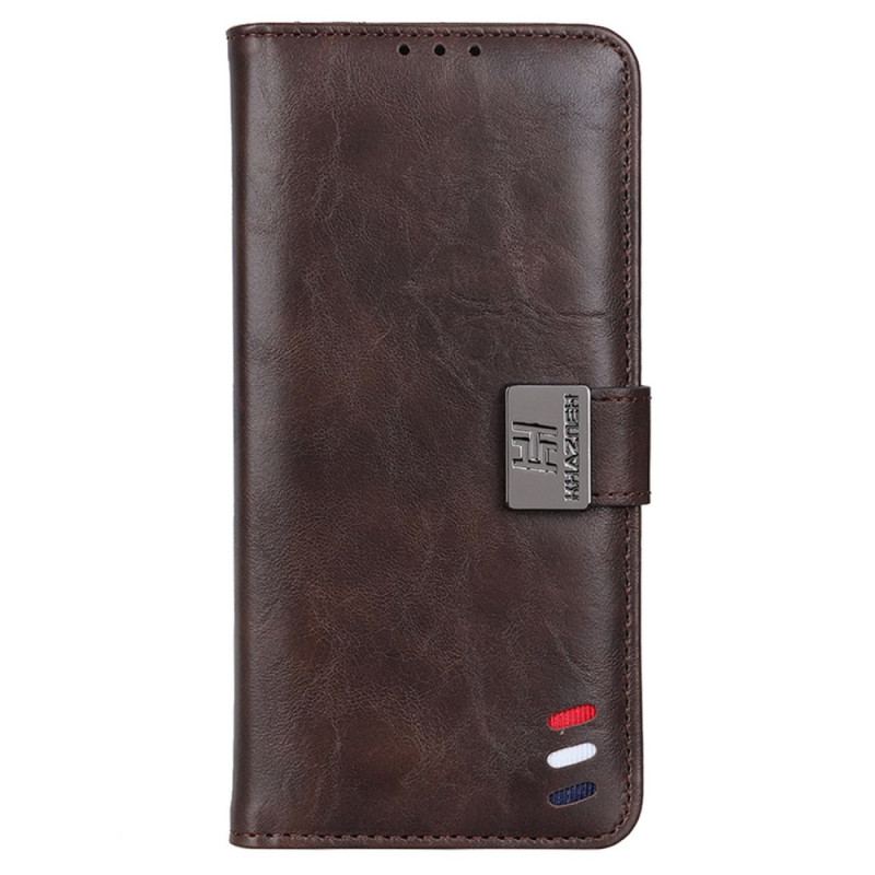 Capa Em Pele Para Samsung Galaxy M13 Fecho Prata Tricolor