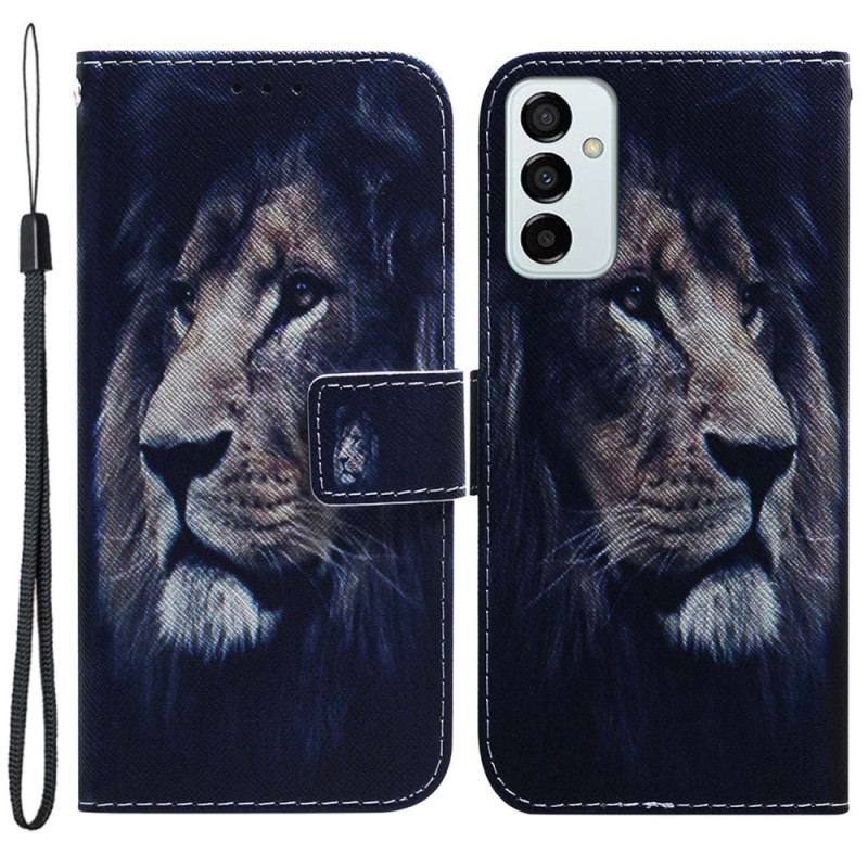 Capa Flip Para Samsung Galaxy M13 De Cordão Cordão Leão
