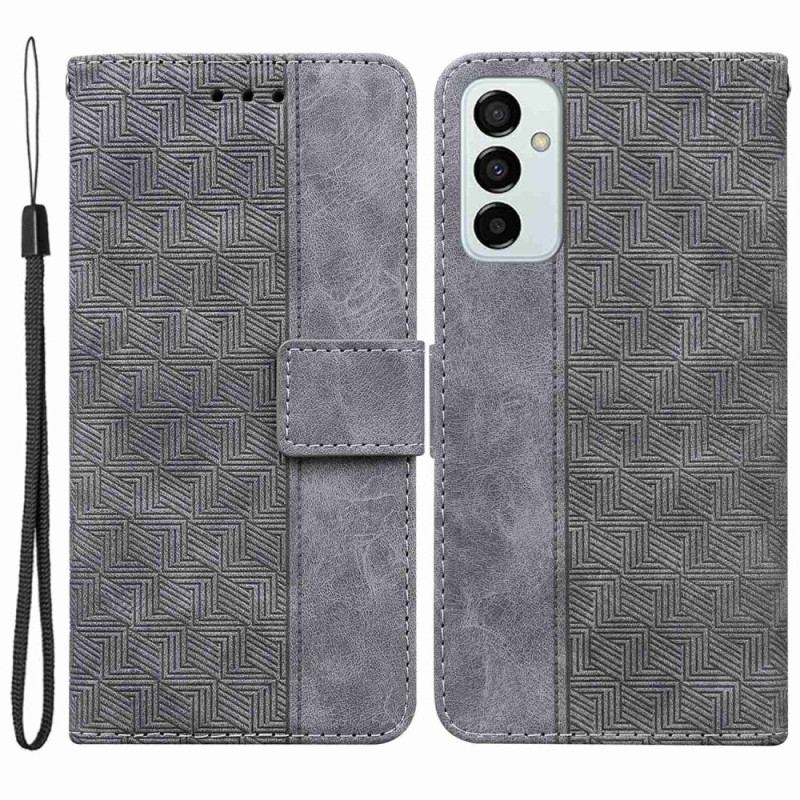 Capa Flip Para Samsung Galaxy M13 De Cordão Padrão De Tiras