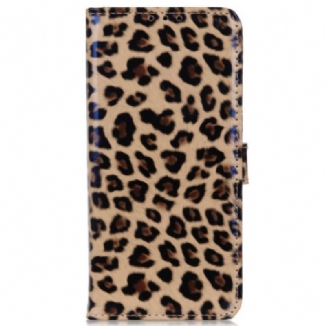 Capa Flip Para Samsung Galaxy M13 Efeito Pele De Leopardo