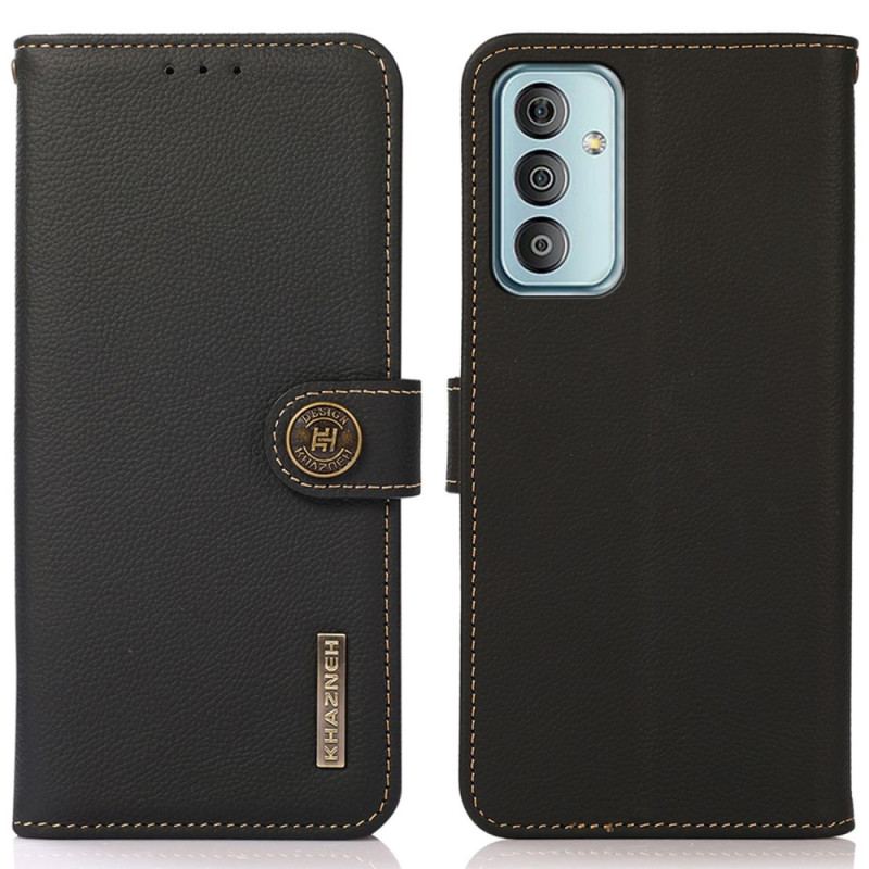 Capa Flip Para Samsung Galaxy M13 Khazneh Rfid Couro Genuíno