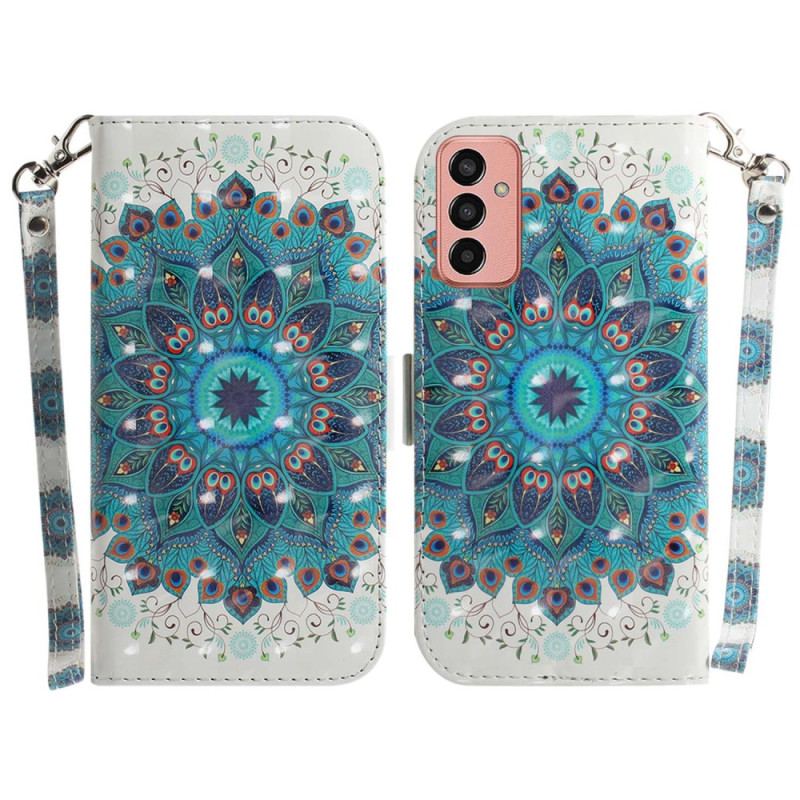 Capa Folio Para Samsung Galaxy M13 Mandala Com Cordão