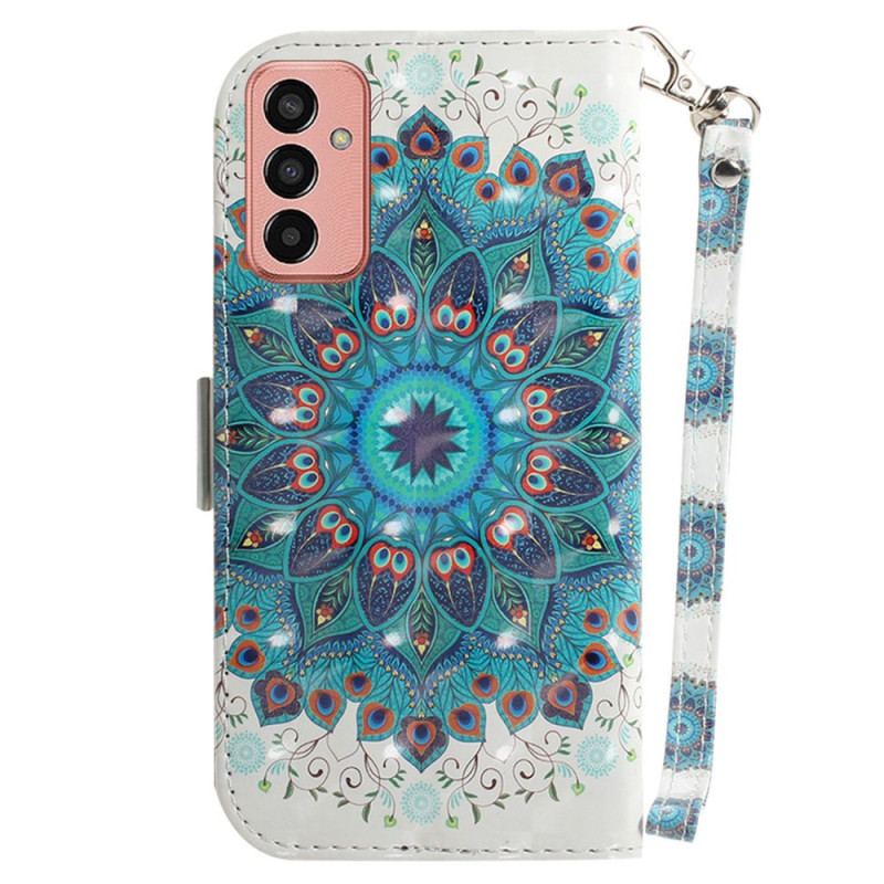 Capa Folio Para Samsung Galaxy M13 Mandala Com Cordão
