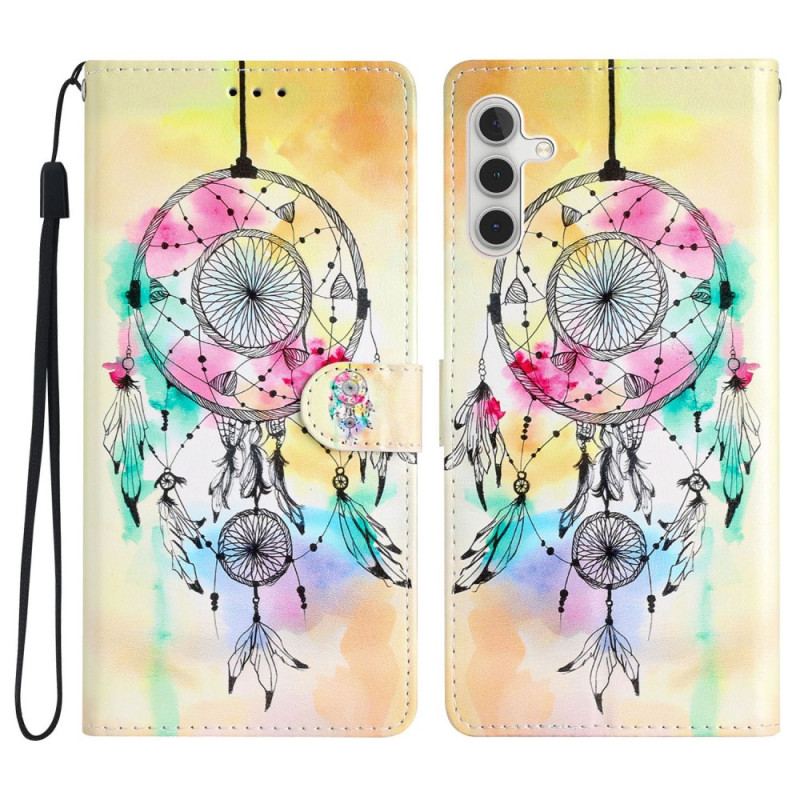 Capa De Couro Para Samsung Galaxy A54 5G Apanhador De Sonhos Artístico