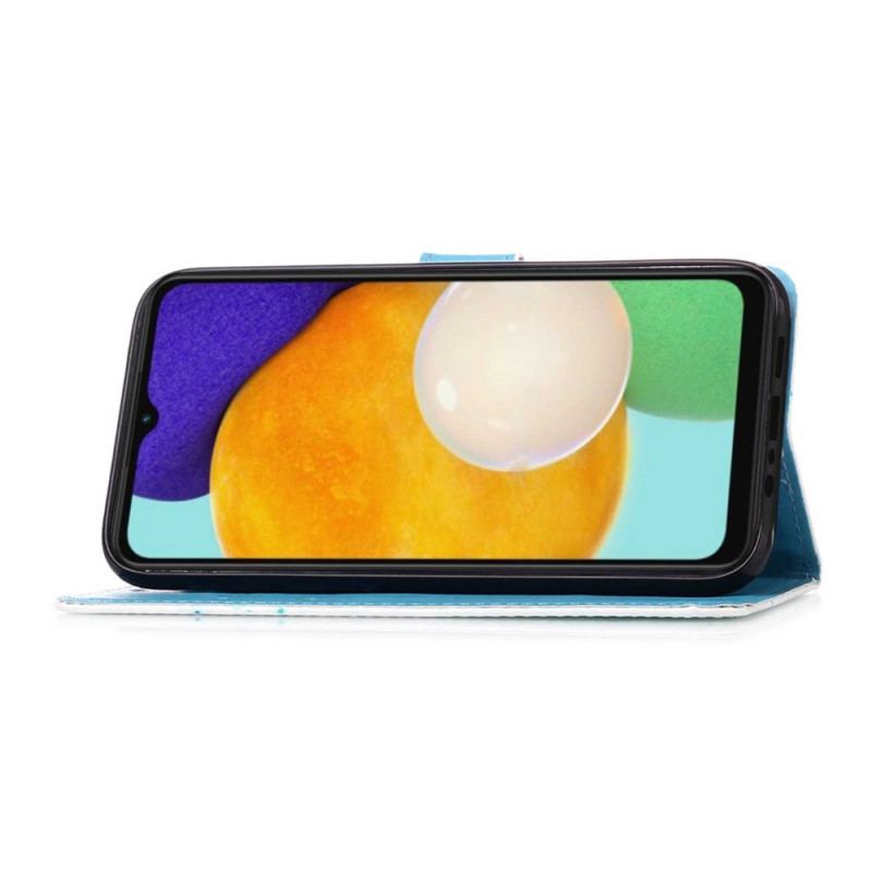 Capa De Couro Para Samsung Galaxy A54 5G Borboletas Da Torre Eiffel