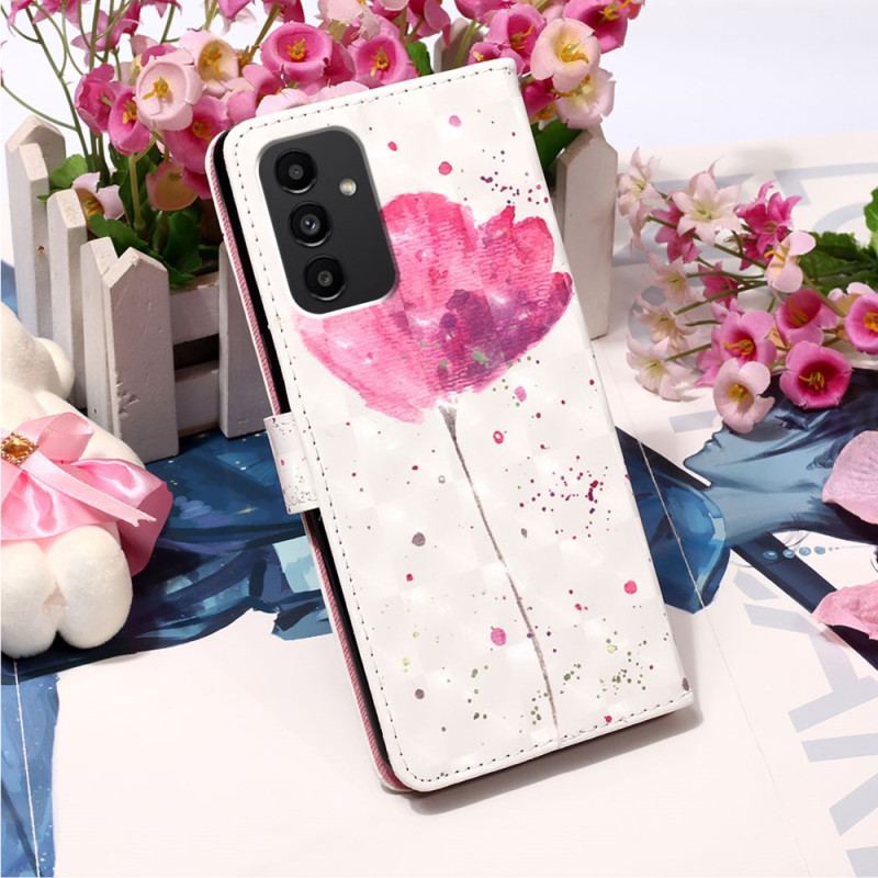 Capa Capa De Couro Para Samsung Galaxy A54 5G Cordão De Papoula Tigre