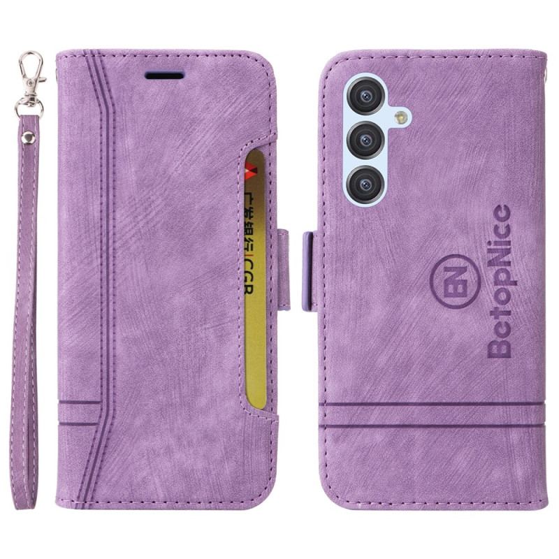 Capa De Couro Para Samsung Galaxy A54 5G Porta-cartões Frontal Betopnice