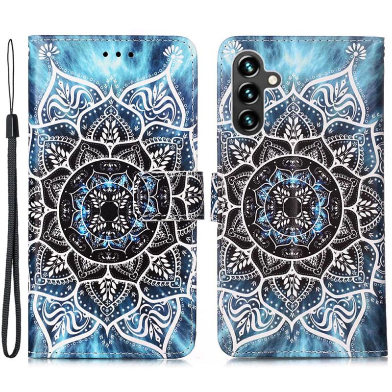 Capa Flip Para Samsung Galaxy A54 5G De Cordão Mandala Strappy