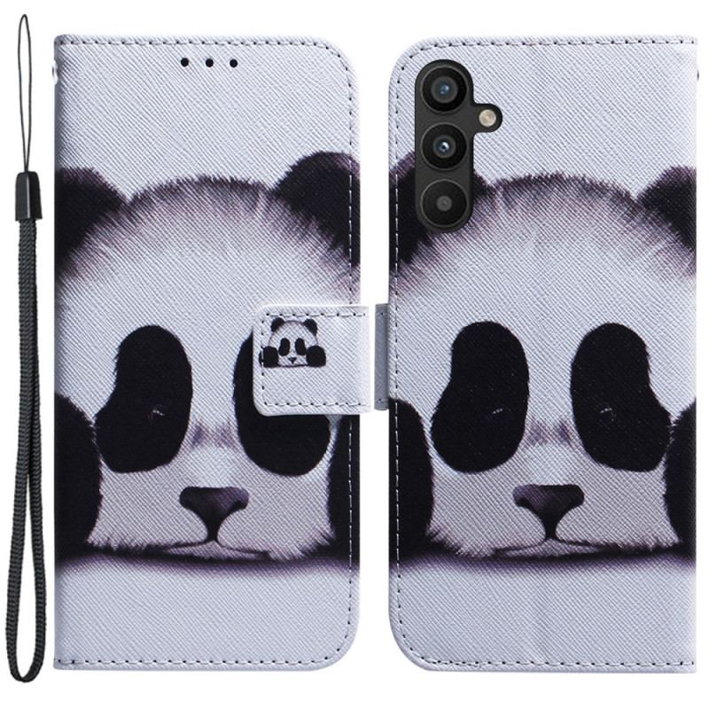 Capa Folio Para Samsung Galaxy A54 5G De Cordão Colar Panda Ventilador