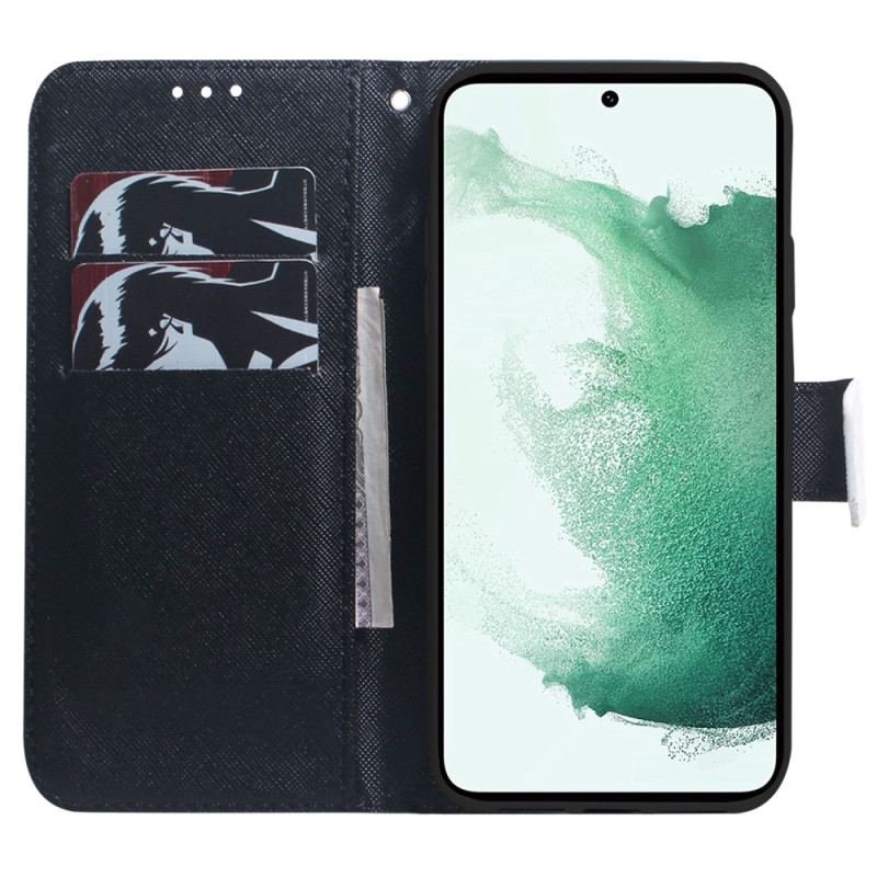 Capa Folio Para Samsung Galaxy A54 5G De Cordão Colar Panda Ventilador