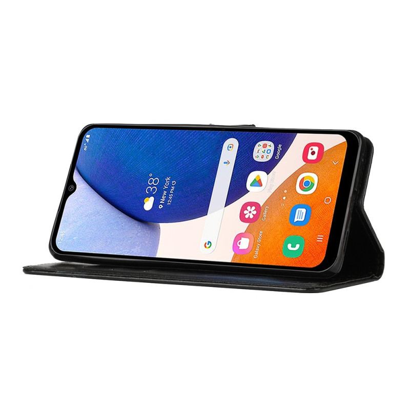 Capa Folio Para Samsung Galaxy A54 5G De Cordão Flores E Borboletas Com Alça