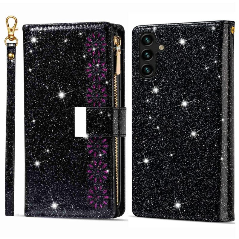 Capa Folio Para Samsung Galaxy A54 5G Capa Tipo Carteira Carteira De Lantejoulas