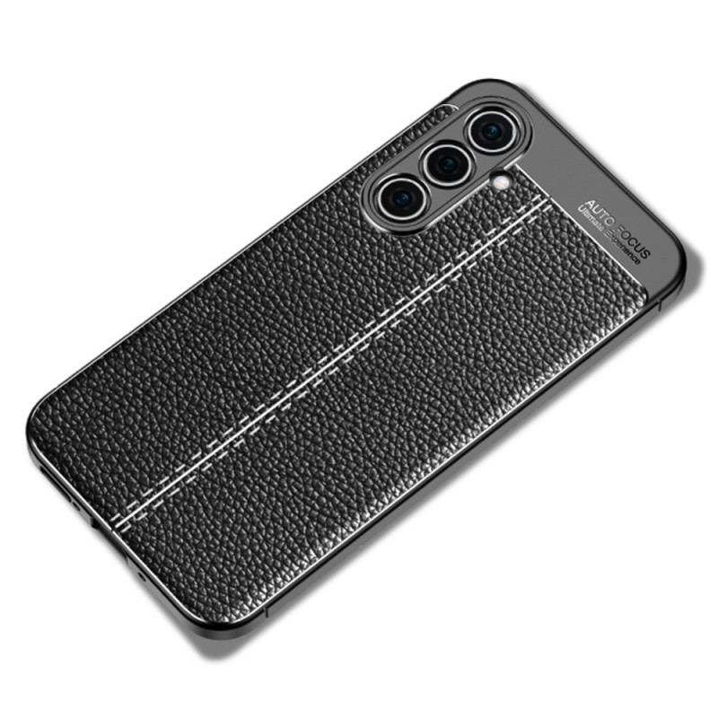 Capa Para Samsung Galaxy A54 5G Linha Dupla Efeito Couro Litchi
