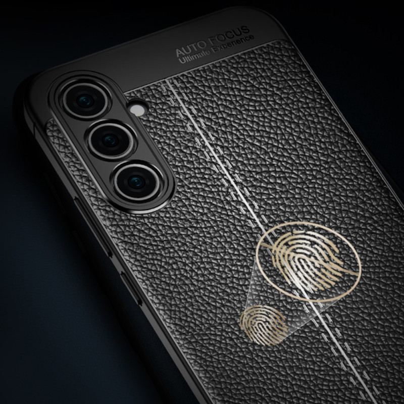 Capa Para Samsung Galaxy A54 5G Linha Dupla Efeito Couro Litchi