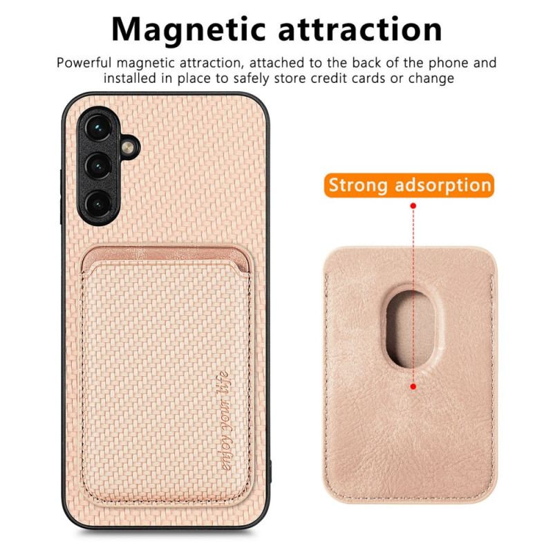 Capa Para Samsung Galaxy A54 5G Titular De Cartão De Fibra De Carbono