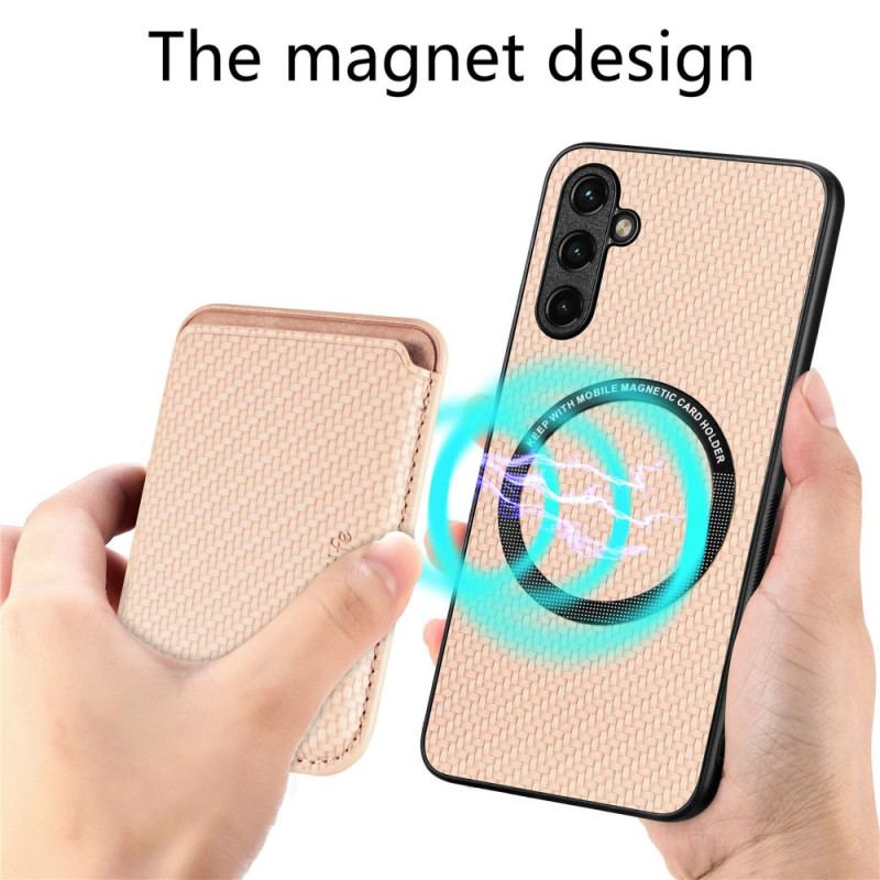 Capa Para Samsung Galaxy A54 5G Titular De Cartão De Fibra De Carbono