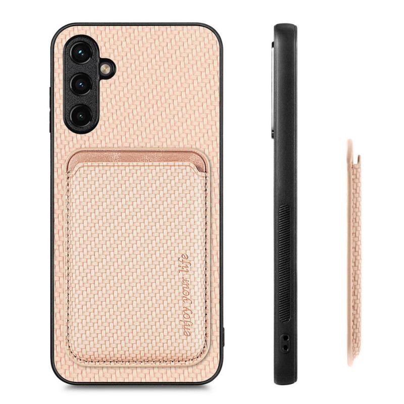 Capa Para Samsung Galaxy A54 5G Titular De Cartão De Fibra De Carbono
