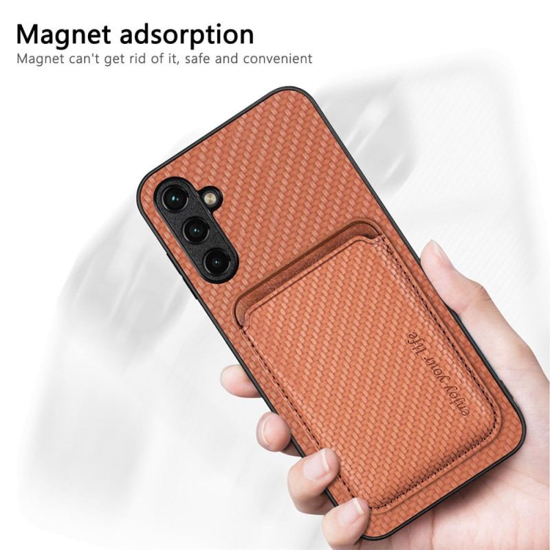 Capa Para Samsung Galaxy A54 5G Titular De Cartão De Fibra De Carbono