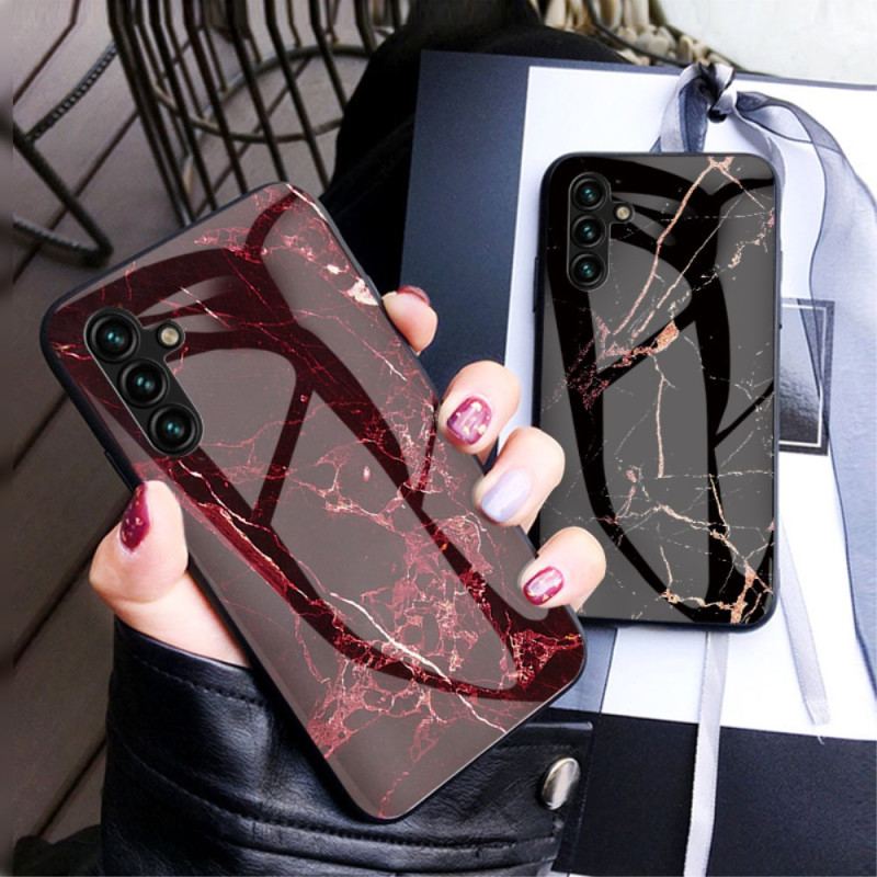 Capa Para Samsung Galaxy A54 5G Vidro Temperado De Cores De Mármore