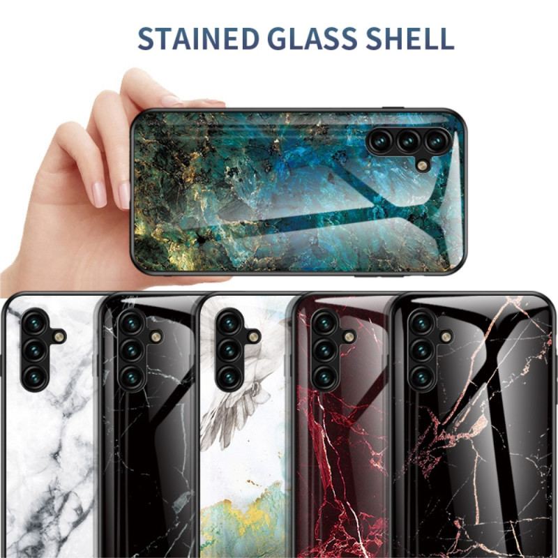 Capa Para Samsung Galaxy A54 5G Vidro Temperado De Cores De Mármore