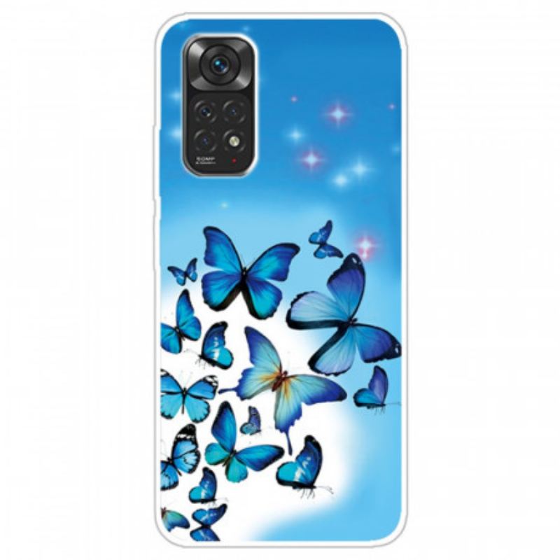 Capa De Celular Para Xiaomi Redmi Note 11 / 11S Borboletas Azuis