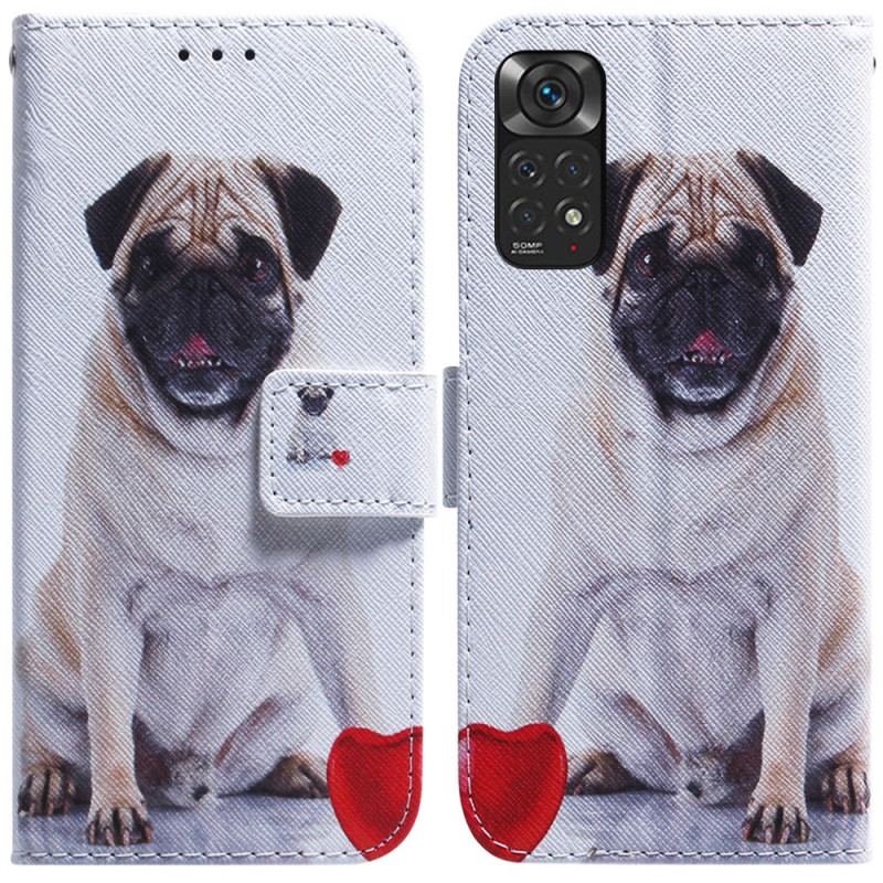 Capa Flip Para Xiaomi Redmi Note 11 / 11S Cachorro Pug