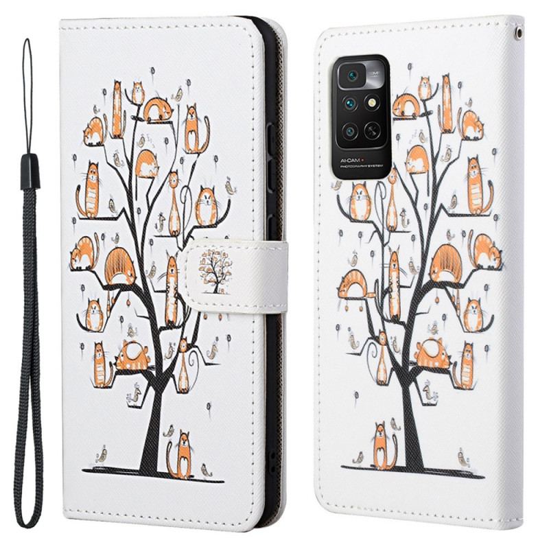 Capa Flip Para Xiaomi Redmi Note 11 / 11S De Cordão Gatos Divertidos Com Alça