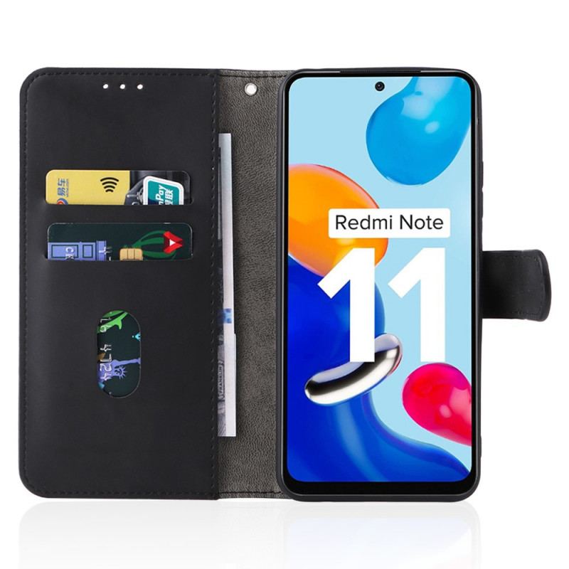 Capa Flip Para Xiaomi Redmi Note 11 / 11S Toque De Pele Com Cordão