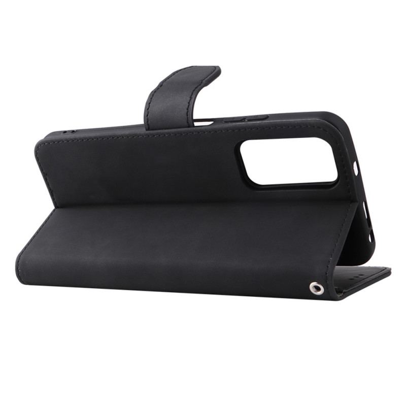 Capa Flip Para Xiaomi Redmi Note 11 / 11S Toque De Pele Com Cordão