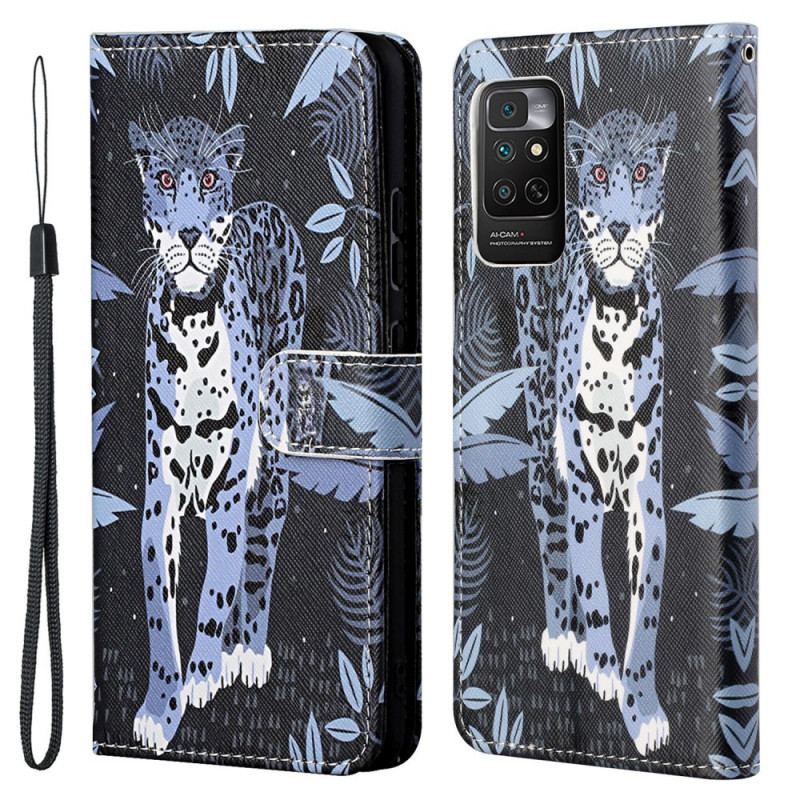 Capa Folio Para Xiaomi Redmi Note 11 / 11S De Cordão Leopardo Strappy