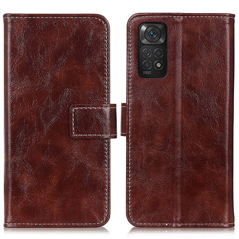 Capa Folio Para Xiaomi Redmi Note 11 / 11S Costuras Brilhantes E Expostas