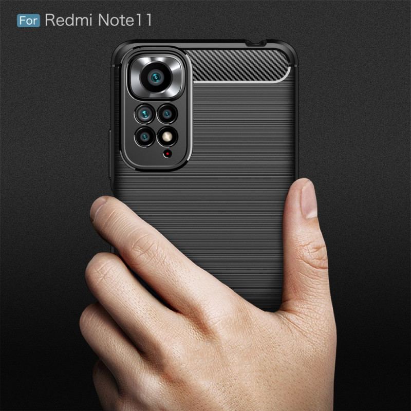 Capa Para Xiaomi Redmi Note 11 / 11S Fibra De Carbono Escovada