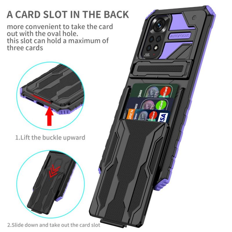Capa Para Xiaomi Redmi Note 11 / 11S Porta-cartões Com Zíper E Suporte