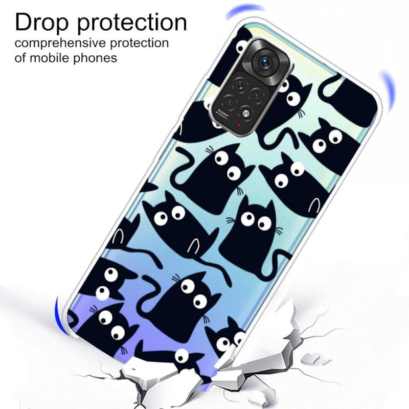 Capa Para Xiaomi Redmi Note 11 / 11S Vários Gatos Pretos