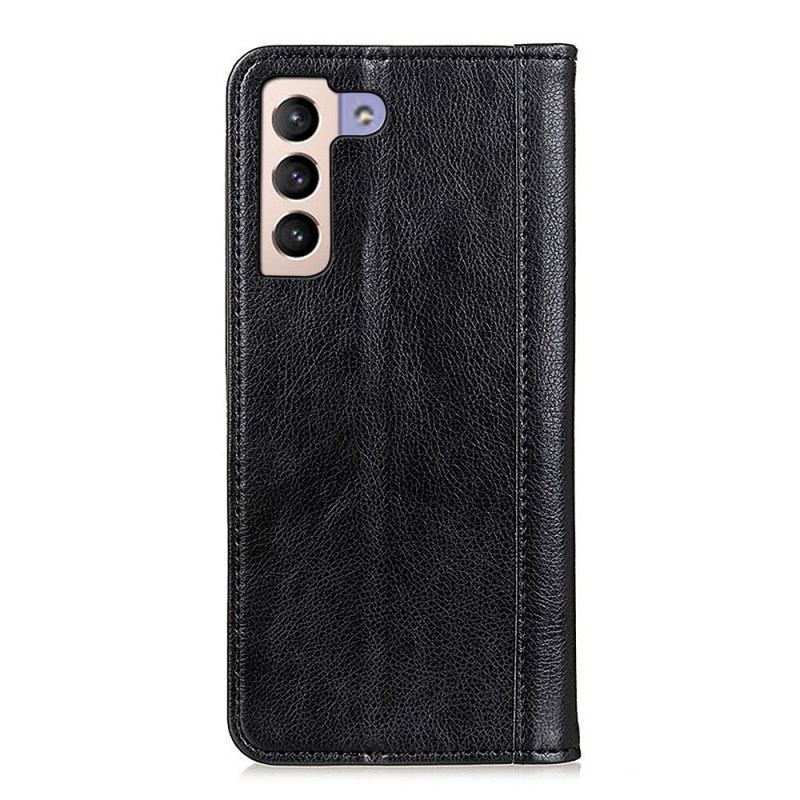 Capa De Celular Para Samsung Galaxy S22 Plus 5G Flip Couro Litchi Elegance Dividido