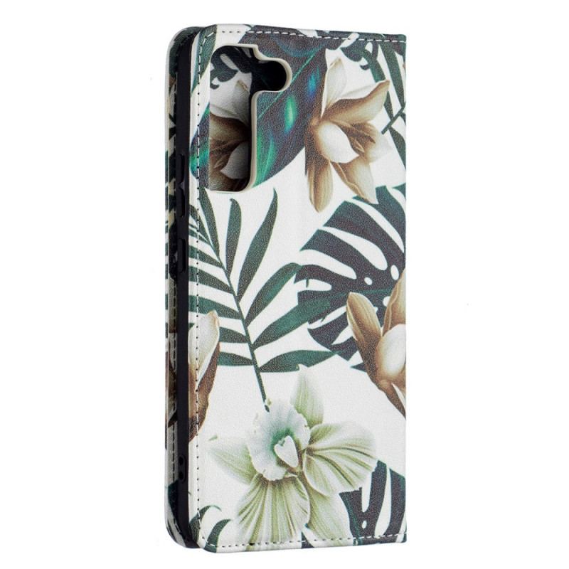 Capa De Celular Para Samsung Galaxy S22 Plus 5G Flip Folhas