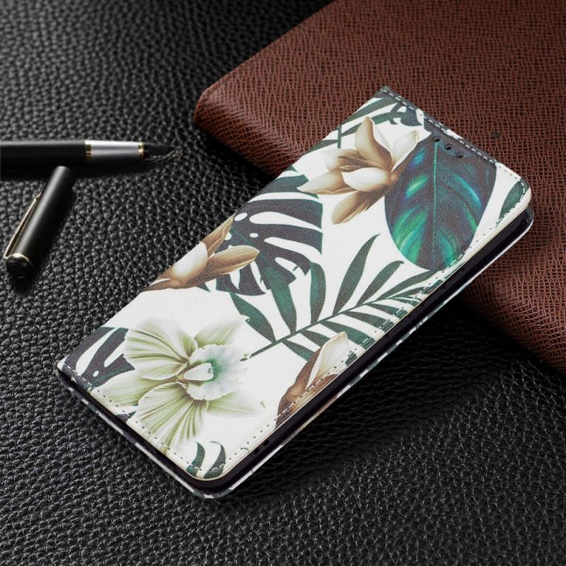 Capa De Celular Para Samsung Galaxy S22 Plus 5G Flip Folhas
