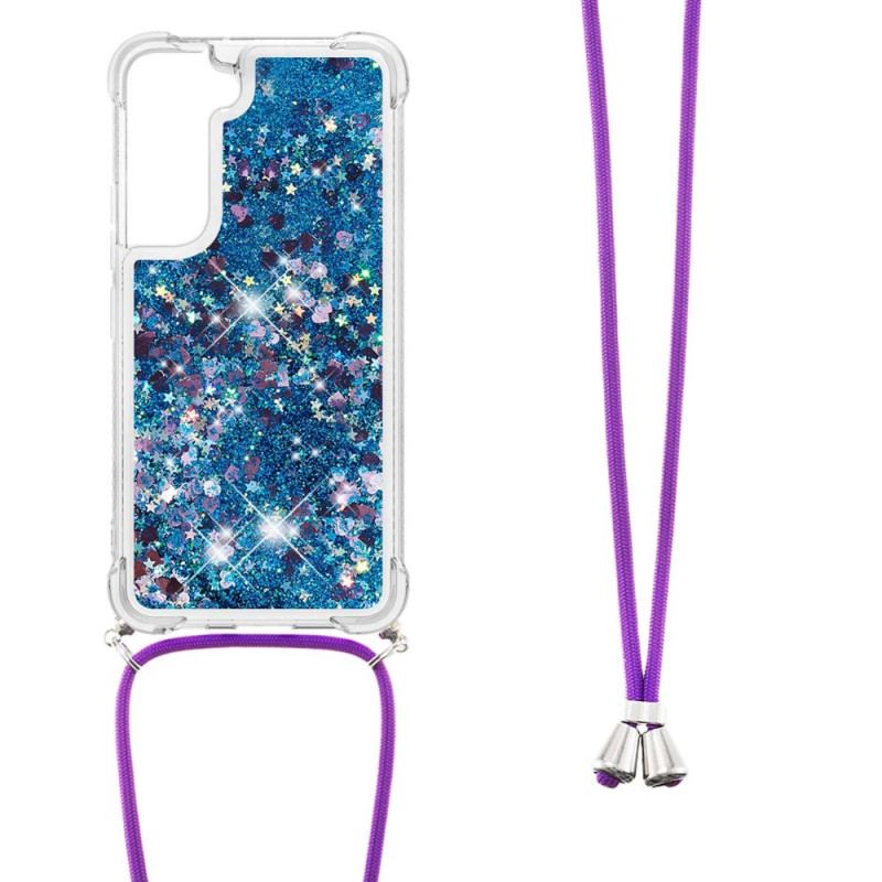 Capa De Celular Para Samsung Galaxy S22 Plus 5G Lantejoulas Com Cordão