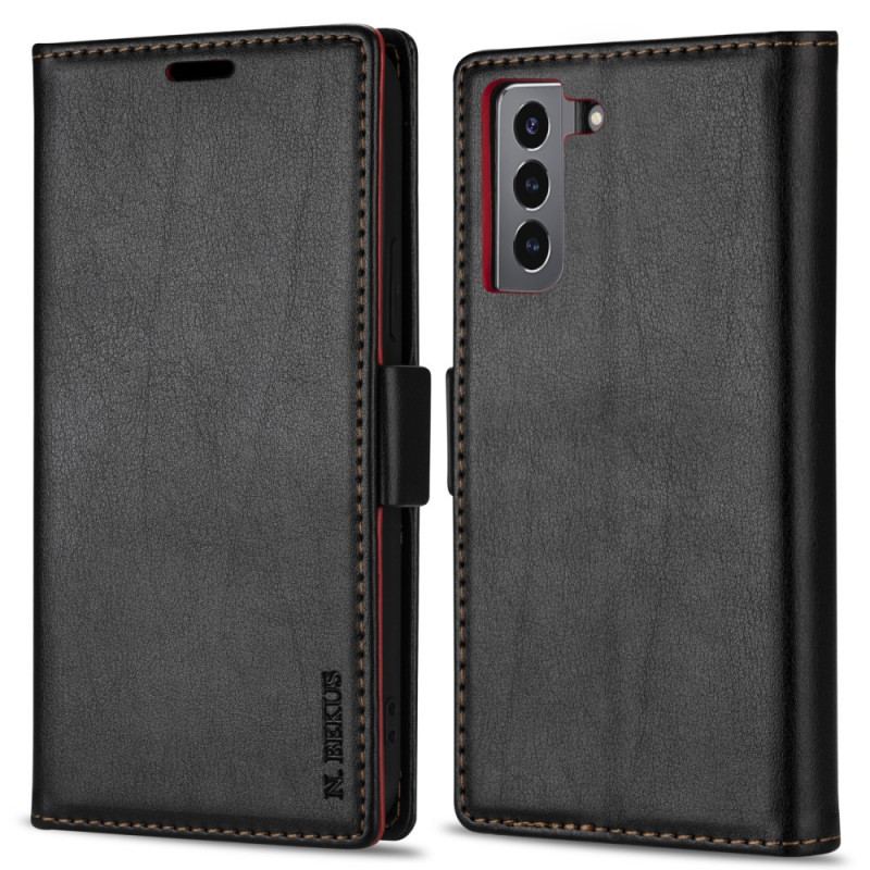 Capa De Couro Para Samsung Galaxy S22 Plus 5G Ln.bekus Efeito Couro