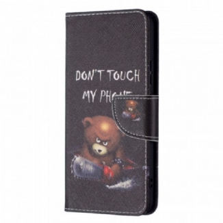 Capa De Couro Para Samsung Galaxy S22 Plus 5G Urso Perigoso