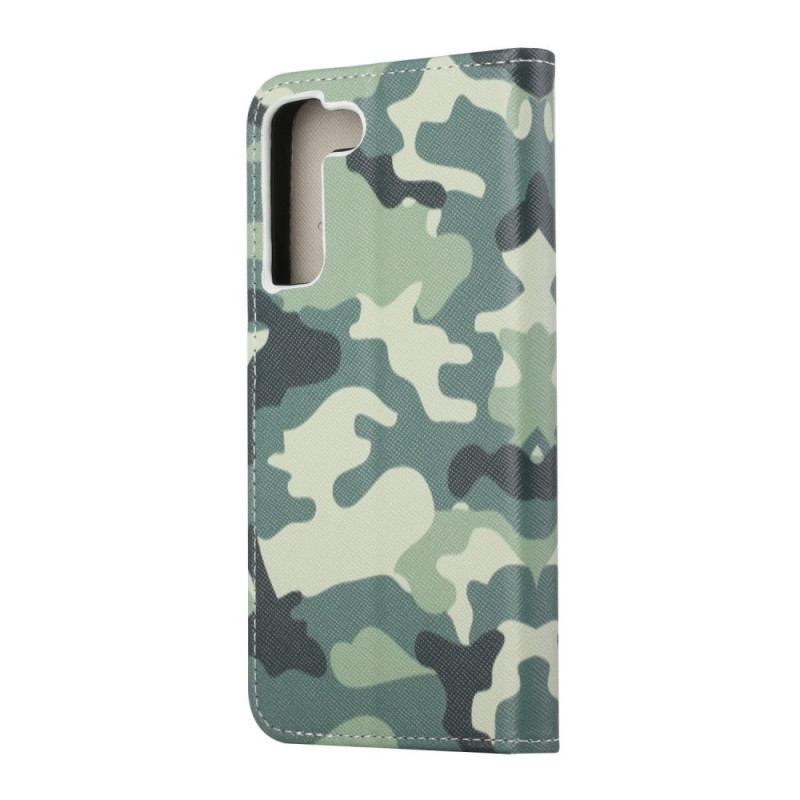 Capa Flip Para Samsung Galaxy S22 Plus 5G Camuflagem Militar