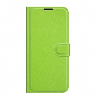 Capa Flip Para Samsung Galaxy S22 Plus 5G Clássico Efeito Couro Lichia